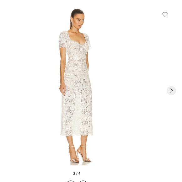 NWT SELF-PORTRAIT Cream Cord Lace Midi Dress - Picture 5 of 6